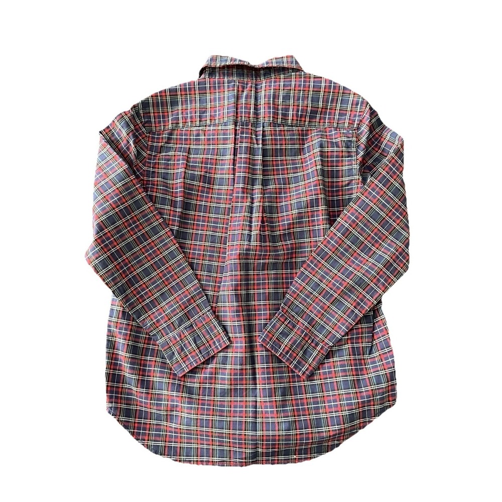 Polo Ralph Lauren Boy Size 5 Plaid Button Down Shirt Navy Red Long Sleeve Cotton - Picture 5 of 11